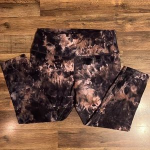 lululemon athletica Black and Brown Tie-Dye Leggings